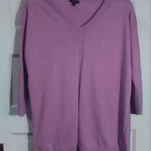 Talbots Petite Vee Neck Cotton Sweater